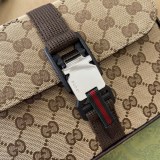Gucci Classic Stripe Logo Printed Cross Shoulder Bag Size: 20x14x6.5CM