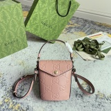 Gucci Classic Embossed GG Flip Mini Bucket Bag Handbag Size: 12.5x15.5x3CM