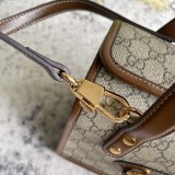 Gucci Retro Horseneck Buckle Shoulder Bag Diagonal Cross Handbag Size: 23x16x12CM