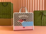 Gucci Dog Printed Canvas Tote Bag Handbag Size: 28x26.5x9CM