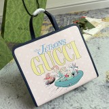 Gucci Dog Printed Canvas Tote Bag Handbag Size: 28x26.5x9CM