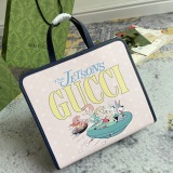 Gucci Dog Printed Canvas Tote Bag Handbag Size: 28x26.5x9CM