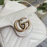 Gucci Marmont Logo Drawstring Bucket Bag Single Shoulder Crossbody Bag Size: 14.5x20x7.5CM