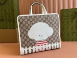 Gucci Dog Printed Canvas Tote Bag Handbag Size: 28x26.5x9CM
