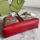 Gucci Fashion Floral Printed Ribbon Tote Bag Single Shoulder Tote Bag Size: 44x33x15CM