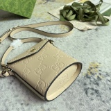 Gucci Classic Embossed GG Flip Mini Bucket Bag Handbag Size: 12.5x15.5x3CM