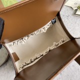 Gucci Retro Horseneck Buckle Shoulder Bag Diagonal Cross Handbag Size: 23x16x12CM