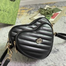 Gucci Fashion Interlocking G-Heart Cross Shoulder Bag Size: 20x17.5x6.5CM