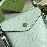 Gucci Classic Embossed GG Flip Mini Bucket Bag Handbag Size: 12.5x15.5x3CM
