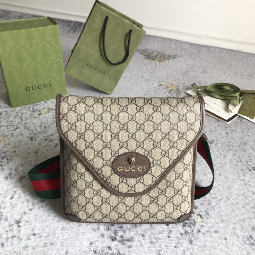 Gucci Retro Tiger Head Logo Printed Postman Bag Crossbody Bag Size: 16x25x3CM