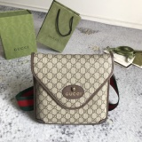 Gucci Retro Tiger Head Logo Printed Postman Bag Crossbody Bag Size: 16x25x3CM