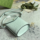 Gucci Classic Embossed GG Flip Mini Bucket Bag Handbag Size: 12.5x15.5x3CM