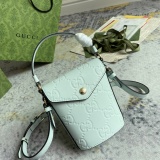 Gucci Classic Embossed GG Flip Mini Bucket Bag Handbag Size: 12.5x15.5x3CM