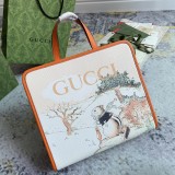 Gucci Dog Printed Canvas Tote Bag Handbag Size: 28x26.5x9CM