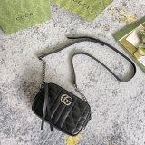 Gucci Classic Logo Checkered Chain Crossbody Bag Camera Bag Size: 18x12x3CM