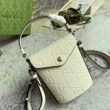 Gucci Classic Embossed GG Flip Mini Bucket Bag Handbag Size: 12.5x15.5x3CM