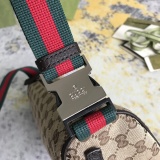 Gucci Couple Classic Logo Printed Ribbon Canvas Shoulder Bag Size: 27x13x12CM