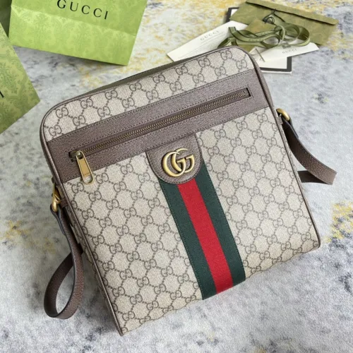 Gucci Classic Striped Knitted Postman Bag Single Shoulder Crossbody Bag