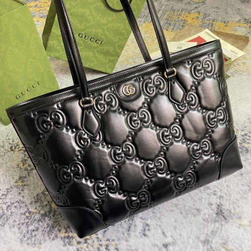 Gucci New Embroidered Logo Tote Bag Single Shoulder Tote Bag Size: 38x28x14CM