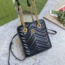 Gucci Marmont Logo Sewing Leather Tote Bag Handbag Crossbody Bag Size: 16x19x7CM