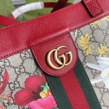 Gucci Fashion Floral Printed Ribbon Tote Bag Single Shoulder Tote Bag Size: 44x33x15CM