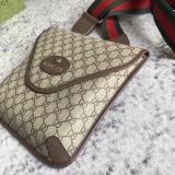 Gucci Retro Tiger Head Logo Printed Postman Bag Crossbody Bag Size: 16x25x3CM