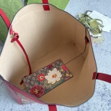 Gucci Fashion Floral Printed Ribbon Tote Bag Single Shoulder Tote Bag Size: 44x33x15CM