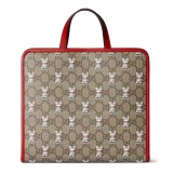 Gucci Dog Printed Canvas Tote Bag Handbag Size: 28x26.5x9CM