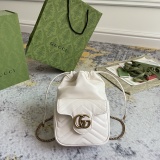 Gucci Marmont Logo Drawstring Bucket Bag Single Shoulder Crossbody Bag Size: 14.5x20x7.5CM