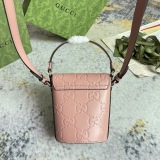 Gucci Classic Embossed GG Flip Mini Bucket Bag Handbag Size: 12.5x15.5x3CM