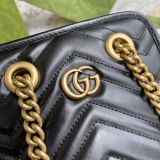 Gucci Marmont Logo Sewing Leather Tote Bag Handbag Crossbody Bag Size: 16x19x7CM