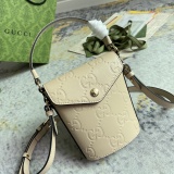 Gucci Classic Embossed GG Flip Mini Bucket Bag Handbag Size: 12.5x15.5x3CM