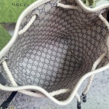 Gucci Classic Logo Printed Drawstring Canvas Bucket Bag Diagonal Shoulder Bag Size: 22.5x31x15CM