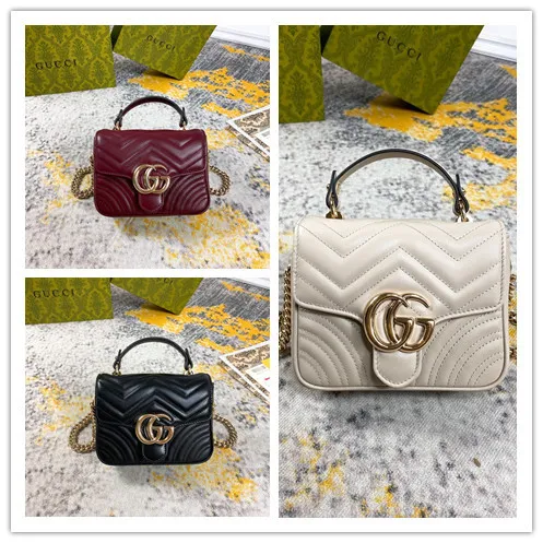 Gucci Marmont Gold Label Logo Sewing Chain Bag Postman Bag Handbag Size: 17x13x6CM
