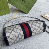 Gucci Retro Logo Striped Ribbon Envelope Bag Crossbody Bag Size: 26x17x8CM