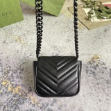 Gucci Classic Double G Diamond Grid Crossbody Bag Flip Chain Bag Size: 12x12.5x7CM