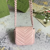 Gucci Classic Double G Diamond Grid Crossbody Bag Flip Chain Bag Size: 12x12.5x7CM