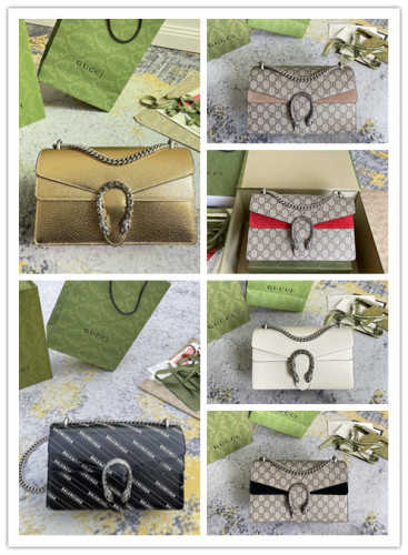 Gucci Fashion Diamond Buckle Double Tiger Head Wine God Bag Chain Strap Bag Crossbody Bag Size: 28x17x9CM