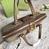 Gucci Classic Logo Striped Ribbon Shell Bag Single Shoulder Crossbody Bag Size: 34x27.5x15CM