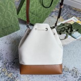 Gucci Classic Logo Printed Drawstring Canvas Bucket Bag Diagonal Shoulder Bag Size: 22.5x31x15CM
