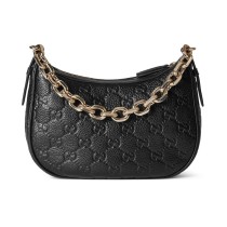 Gucci Classic Embossed Logo Handheld Shoulder Bag Chain Bag Size: 25.5x20x5CM