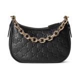 Gucci Classic Embossed Logo Handheld Shoulder Bag Chain Bag Size: 25.5x20x5CM