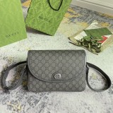 Gucci Classic Logo Printed Flip Cover Postman Bag Single Shoulder Crossbody Bag Size: 27x20x7CM