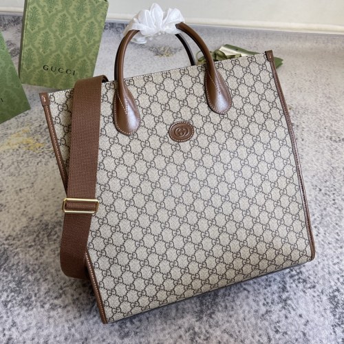 Gucci Vintage Logo Vertical Canvas Bag Tote Bag Shopping Bag Size: 36x38.5x12CM