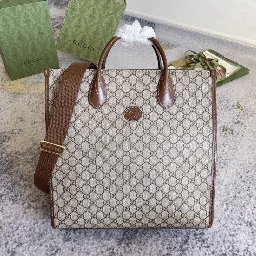 Gucci Vintage Logo Vertical Canvas Bag Tote Bag Shopping Bag Size: 36x38.5x12CM