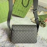 Gucci Classic Logo Printed Flip Cover Postman Bag Single Shoulder Crossbody Bag Size: 27x20x7CM