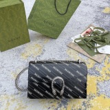 Gucci Fashion Diamond Buckle Double Tiger Head Wine God Bag Chain Strap Bag Crossbody Bag Size: 28x17x9CM