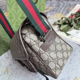 Gucci Classic GG Ribbon Canvas Splice Leather Postman Bag Single Shoulder Crossbody Bag Size: 27x20x10CM