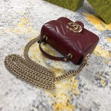 Gucci Marmont Gold Label Logo Sewing Chain Bag Postman Bag Handbag Size: 17x13x6CM