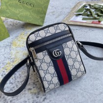 Gucci Classic Logo Striped Ribbon Shoulder Cross Bag Phone Bag Size: 14.5x18x6CM